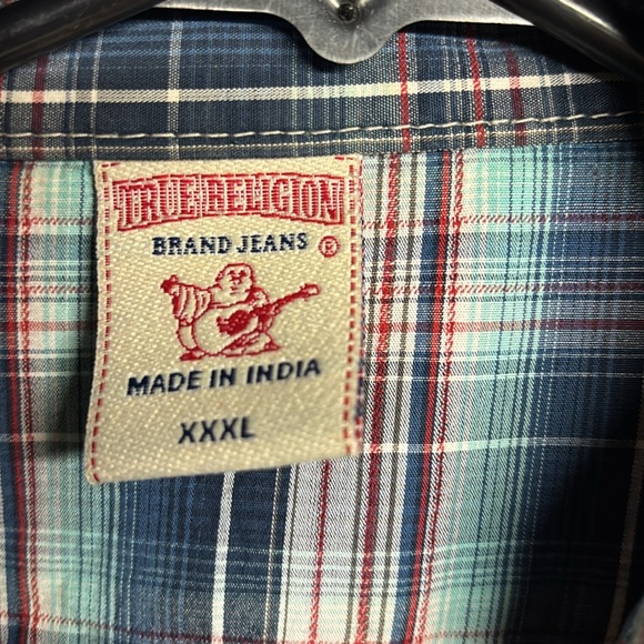 True Religion Men’s Plaid  Button Down Shirt Size XXXL - Picture 2 of 11